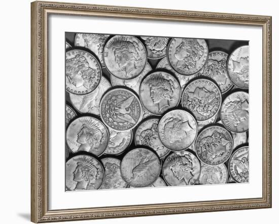 American "Liberty" Silver Dollars-Bettmann-Framed Photographic Print