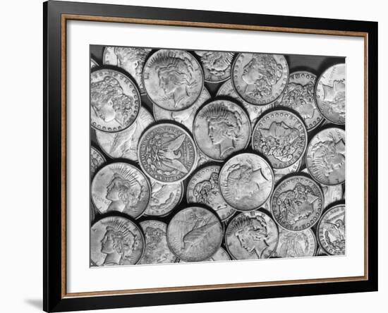 American "Liberty" Silver Dollars-Bettmann-Framed Photographic Print