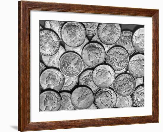 American "Liberty" Silver Dollars-Bettmann-Framed Photographic Print