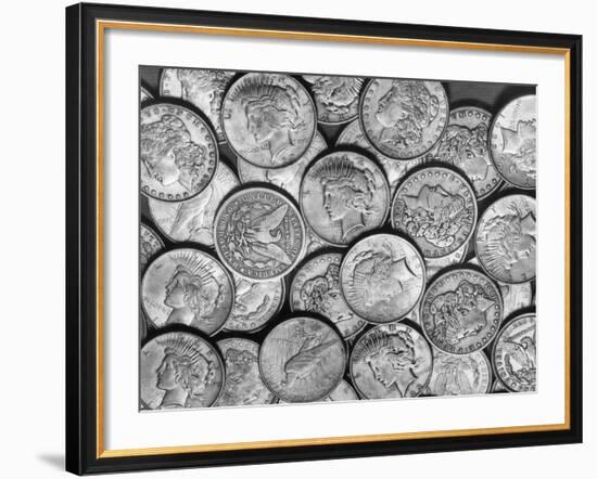 American "Liberty" Silver Dollars-Bettmann-Framed Photographic Print