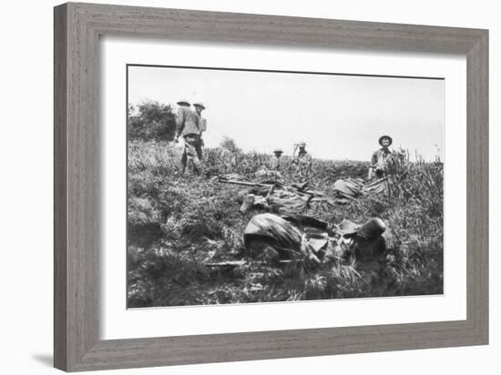 American Marines Digging Trenches, Lucy-Le-Bocage, France, 1 June, 1918-null-Framed Giclee Print