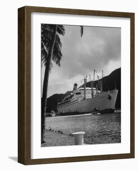 American Matson Line Cruiser "Mariposa" Arriving in Pago Pago-Carl Mydans-Framed Photographic Print
