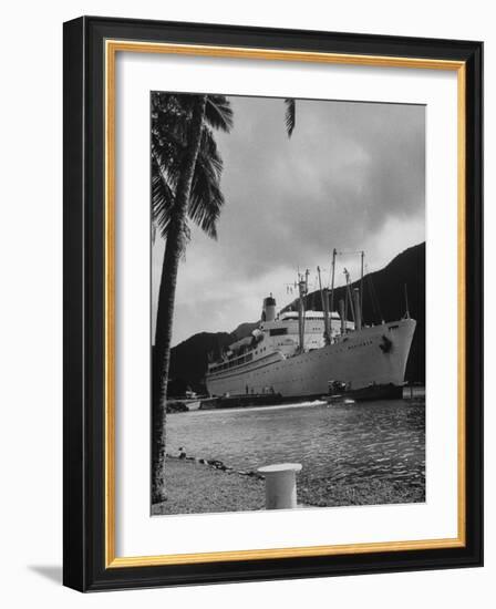 American Matson Line Cruiser "Mariposa" Arriving in Pago Pago-Carl Mydans-Framed Photographic Print