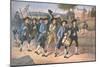 American 'Minute-Men' Marching Against the British to the Martial Music of Fife and Drum-American-Mounted Giclee Print