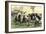 American Minutemen Fight to Hold Off the British Army at Concord Bridge, April 10, 1775-null-Framed Giclee Print