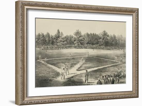 American National Game of Base Ball-Currier & Ives-Framed Art Print