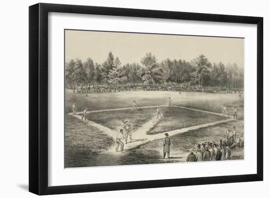 American National Game of Base Ball-Currier & Ives-Framed Art Print