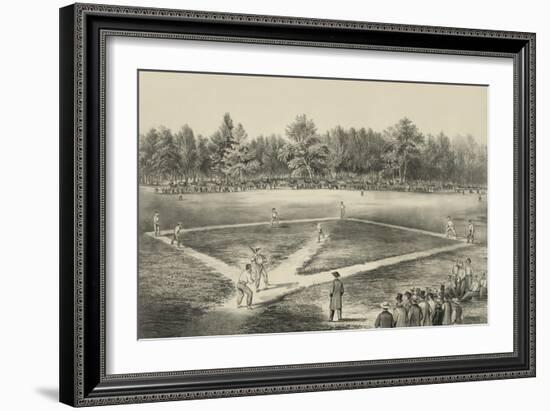 American National Game of Base Ball-Currier & Ives-Framed Art Print