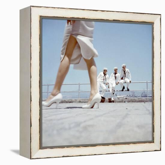 American Navy 7th Fleet Sailors on Shore Leave in Hong Kong, China, 1957-Hank Walker-Framed Premier Image Canvas