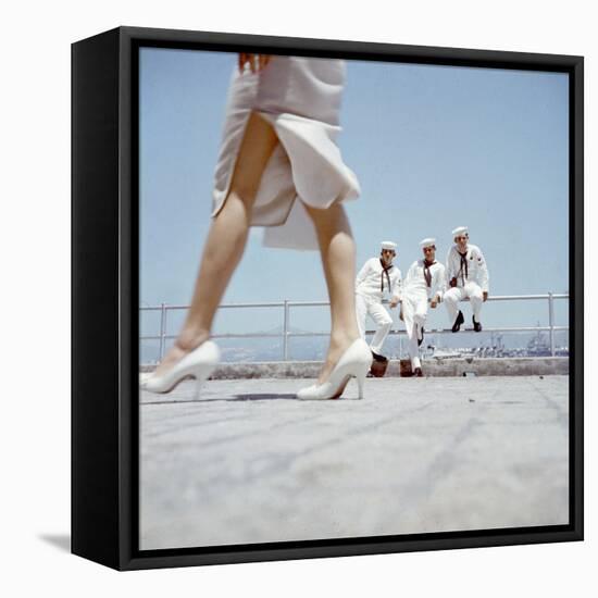 American Navy 7th Fleet Sailors on Shore Leave in Hong Kong, China, 1957-Hank Walker-Framed Premier Image Canvas