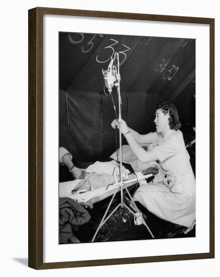 American Nurse Tending to a Wounded Soldier-null-Framed Photographic Print
