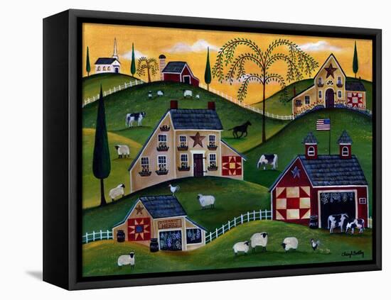 American Organic Herb Sheep Cow Farmland-Cheryl Bartley-Framed Premier Image Canvas