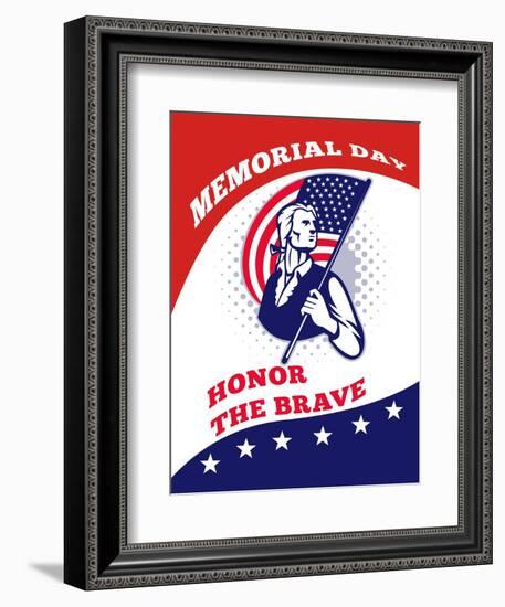 American Patriot Memorial Day Poster Greeting Card-patrimonio-Framed Premium Giclee Print