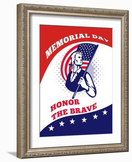 American Patriot Memorial Day Poster Greeting Card-patrimonio-Framed Art Print