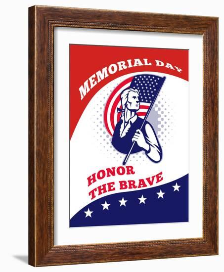 American Patriot Memorial Day Poster Greeting Card-patrimonio-Framed Art Print