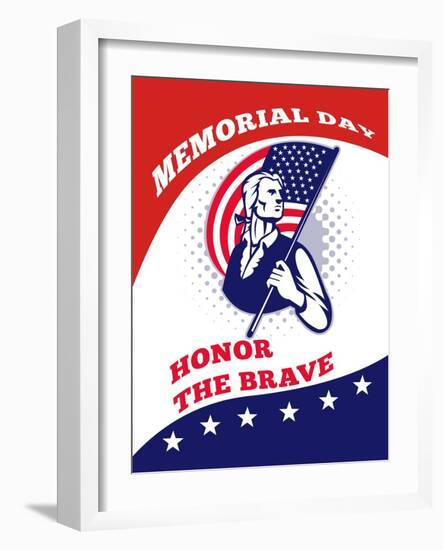 American Patriot Memorial Day Poster Greeting Card-patrimonio-Framed Art Print