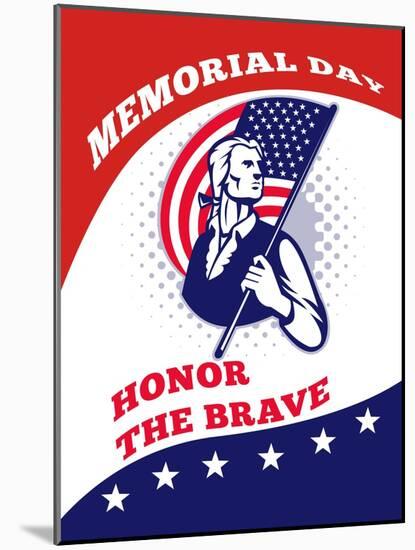 American Patriot Memorial Day Poster Greeting Card-patrimonio-Mounted Art Print