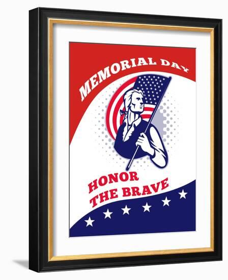 American Patriot Memorial Day Poster Greeting Card-patrimonio-Framed Art Print