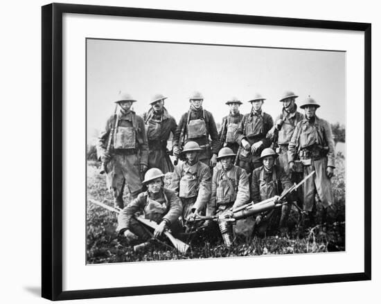 American Patrol with German Machine Gun Captured in the Saint-Mihiel Offensive on the Western?-American Photographer-Framed Photographic Print