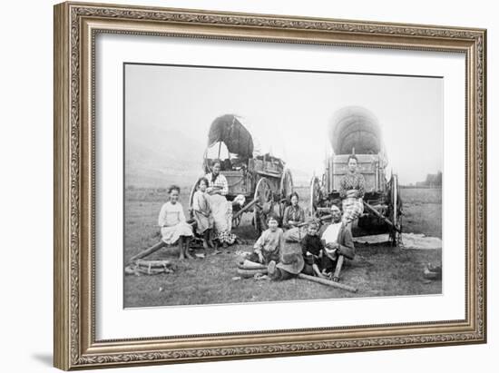 American Pioneer Family, C.1870 (B/W Photo)-American Photographer-Framed Giclee Print