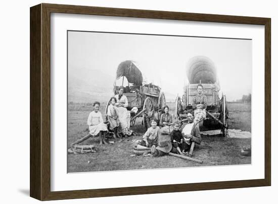 American Pioneer Family, C.1870 (B/W Photo)-American Photographer-Framed Giclee Print