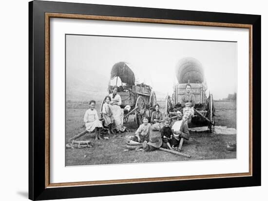 American Pioneer Family, C.1870 (B/W Photo)-American Photographer-Framed Giclee Print