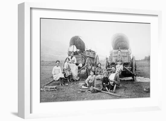 American Pioneer Family, C.1870 (B/W Photo)-American Photographer-Framed Giclee Print