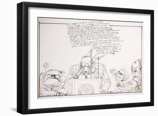 American Politics 16, Best Conference, 1976 (ink on paper)-Ralph Steadman-Framed Giclee Print