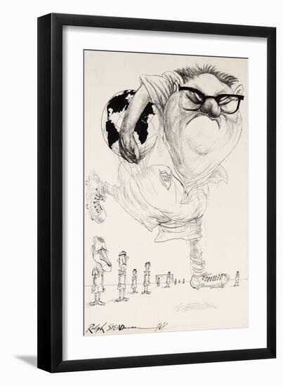 American Politics 44, Henry Kissinger, 1976-77 (drawing)-Ralph Steadman-Framed Giclee Print