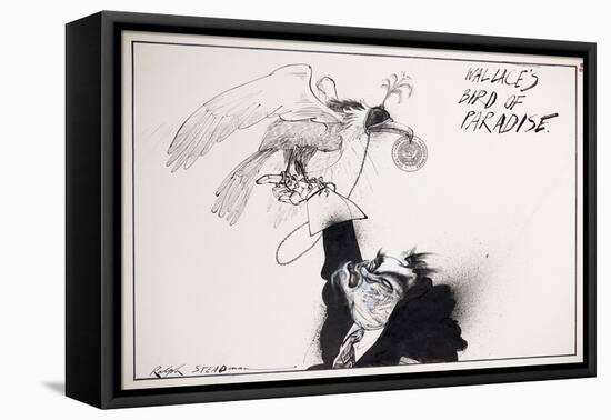 American Politics 9, Wallace's Bird of Paradise, 1980s (ink on paper)-Ralph Steadman-Framed Premier Image Canvas