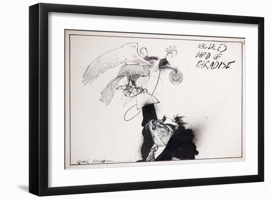 American Politics 9, Wallace's Bird of Paradise, 1980s (ink on paper)-Ralph Steadman-Framed Giclee Print
