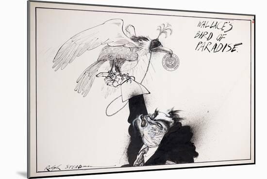 American Politics 9, Wallace's Bird of Paradise, 1980s (ink on paper)-Ralph Steadman-Mounted Giclee Print