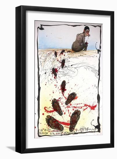 American Presidents 16, George Bush, 2007 (ink and acrylic on paper)-Ralph Steadman-Framed Giclee Print