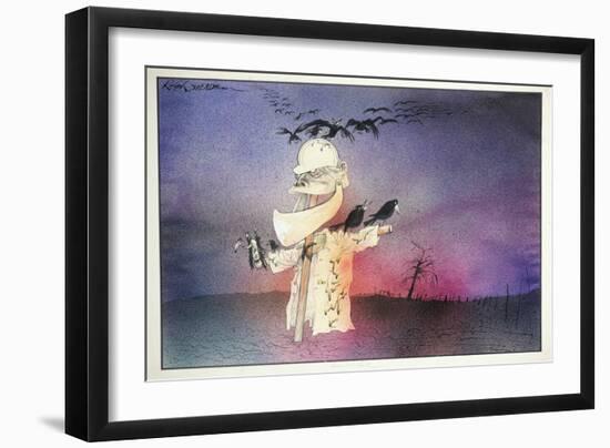 American Presidents 19, Gerald Ford, 1970s (ink and acrylic on paper)-Ralph Steadman-Framed Giclee Print