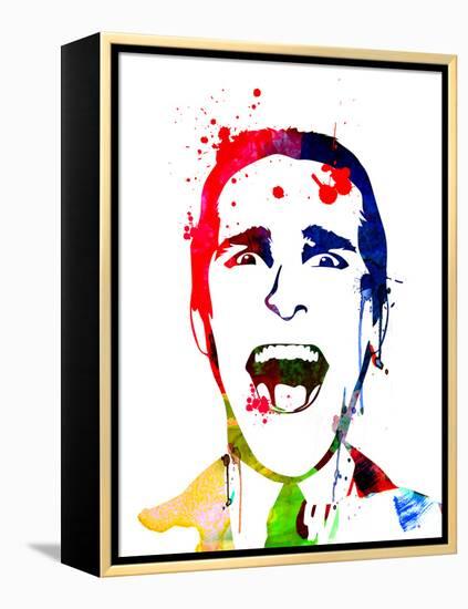 American Psycho Watercolor-Lora Feldman-Framed Stretched Canvas