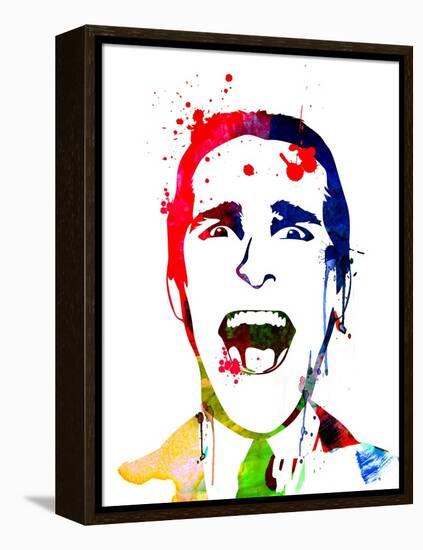 American Psycho Watercolor-Lora Feldman-Framed Stretched Canvas