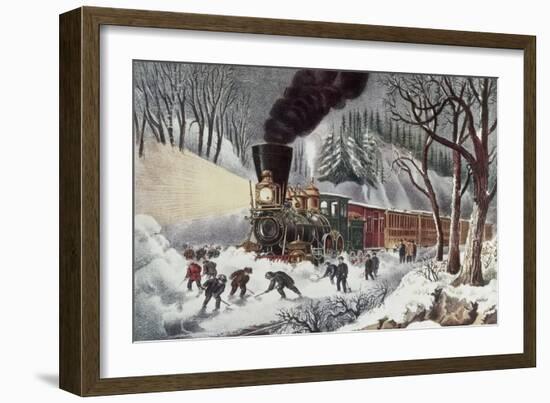 American Railroad Scene-Currier & Ives-Framed Giclee Print