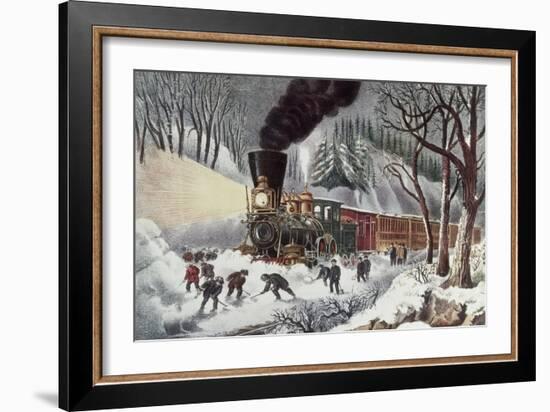 American Railroad Scene-Currier & Ives-Framed Giclee Print