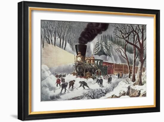 American Railroad Scene-Currier & Ives-Framed Giclee Print