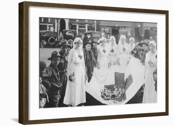 American Red Cross Workers During a Red Cross Parade-Stocktrek Images-Framed Photographic Print
