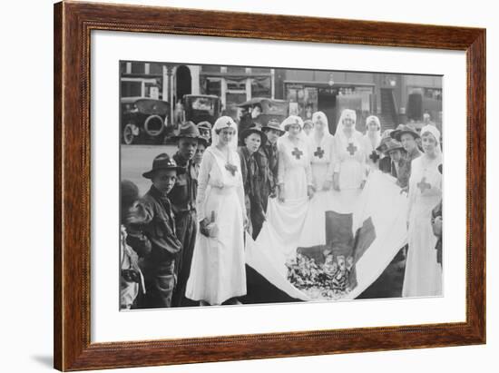 American Red Cross Workers During a Red Cross Parade-Stocktrek Images-Framed Photographic Print