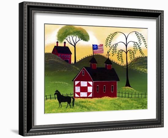 American Red Horse Barn 3-Cheryl Bartley-Framed Giclee Print