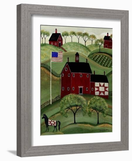 American Red Quilt House-Cheryl Bartley-Framed Giclee Print