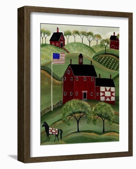 American Red Quilt House-Cheryl Bartley-Framed Giclee Print