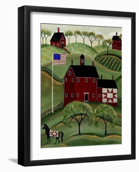 American Red Quilt House-Cheryl Bartley-Framed Giclee Print