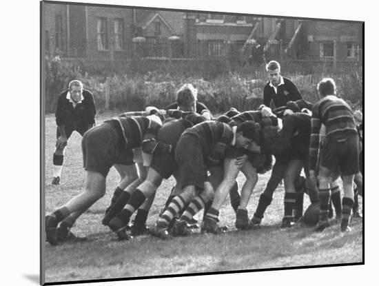 American Rhodes Scholar Peter Dawkins Playing Rugby with Oxford Univ. Students-null-Mounted Photographic Print
