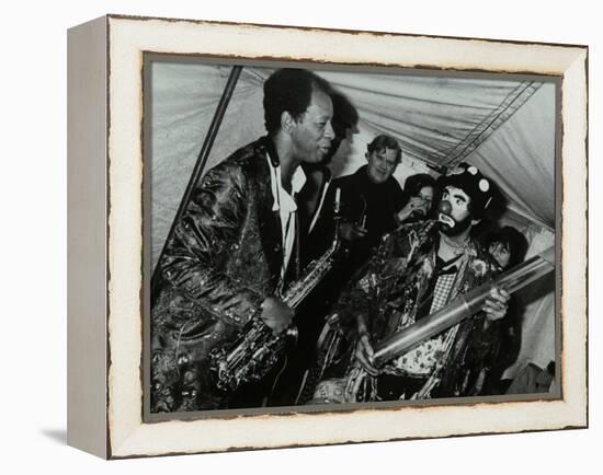 American Saxophonist Ornette Coleman Meets a Clown, Bracknell Jazz Festival, Berkshire, 1978-Denis Williams-Framed Premier Image Canvas