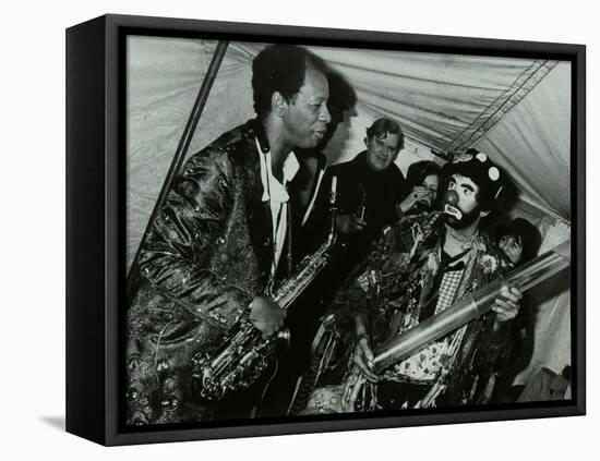 American Saxophonist Ornette Coleman Meets a Clown, Bracknell Jazz Festival, Berkshire, 1978-Denis Williams-Framed Premier Image Canvas