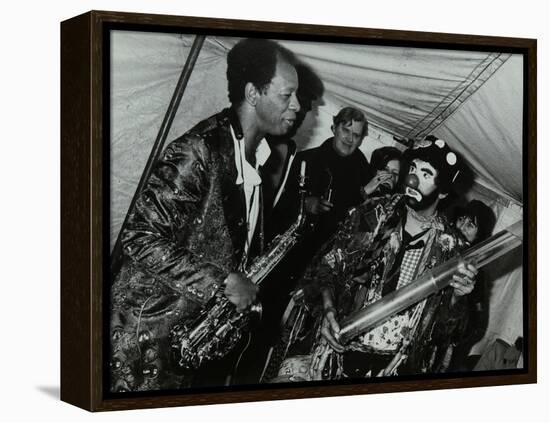 American Saxophonist Ornette Coleman Meets a Clown, Bracknell Jazz Festival, Berkshire, 1978-Denis Williams-Framed Premier Image Canvas