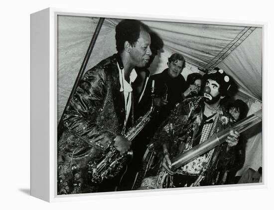 American Saxophonist Ornette Coleman Meets a Clown, Bracknell Jazz Festival, Berkshire, 1978-Denis Williams-Framed Premier Image Canvas